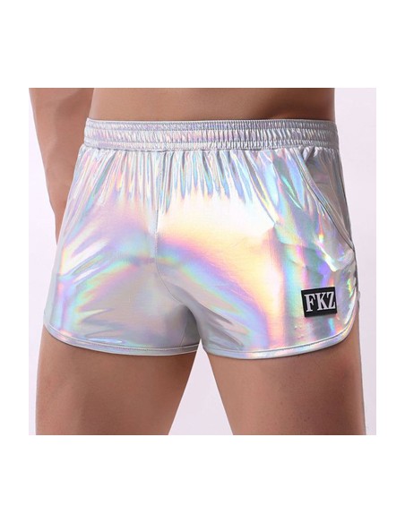 Short brillant Fakiz Gris argenté