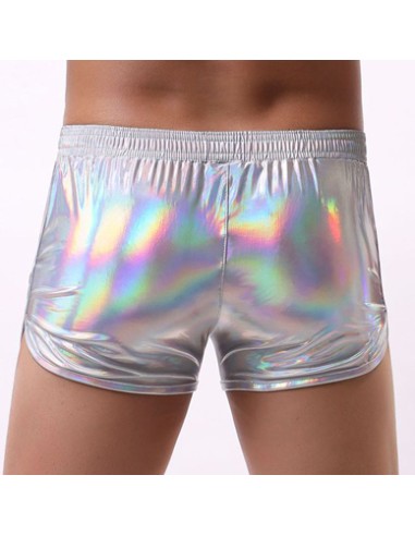 Short brillant Fakiz Gris argenté