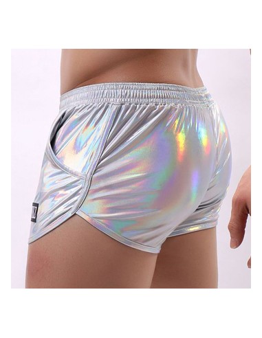 Short brillant Fakiz Gris argenté