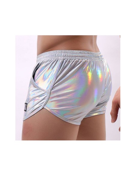 Short brillant Fakiz Gris argenté