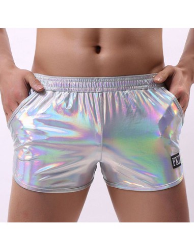 Short brillant Fakiz Gris argenté