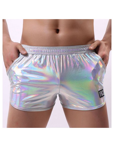 Short brillant Fakiz Gris argenté