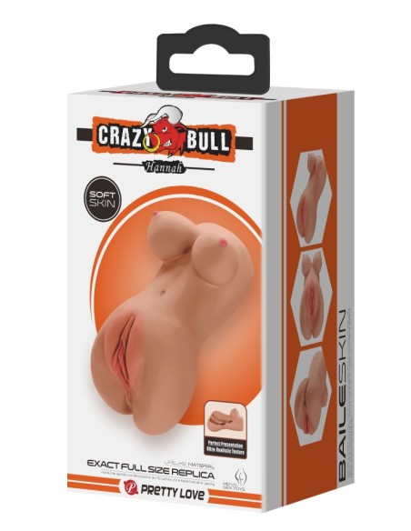 Masturbateur Pussy Crazy Bull Hannah 2 Entrées Marron - Masturbateurs Réalistes - 2