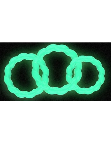 Lot de 3 Cockrings souples TORTICK Phosphorescents