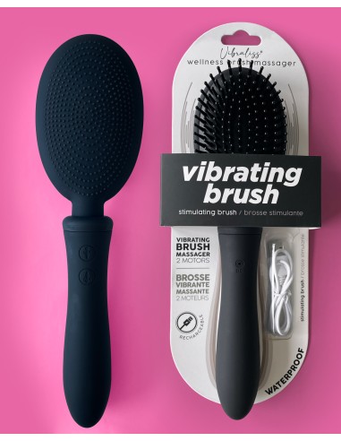 Brosse à Cheveux Vibrante Vibraliss 11.5 x 3.3cm Noir