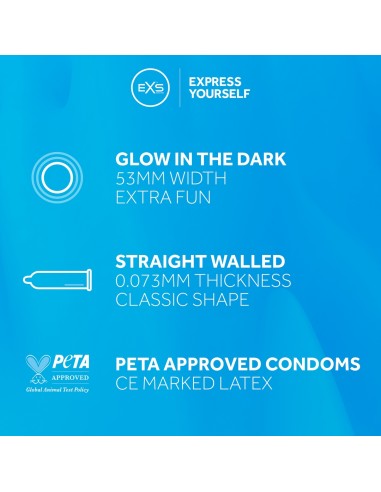 Préservatifs phosphorescents Glowing 53mm x3