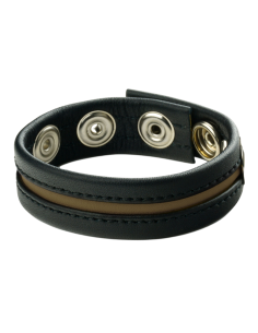 Cockring en cuir 3 pressions Noir-Army