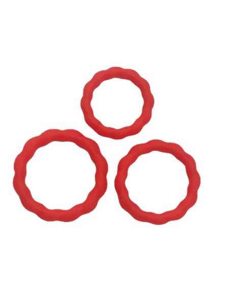 Lot de 3 Cockrings Tortick Rouges Lot de 3 Cockrings Tortick Rouges