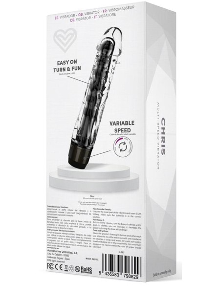 Gode vibrant Chris 14 x 3.3cm Transparent Gode vibrant Chris 14 x 3.3cm Transparent