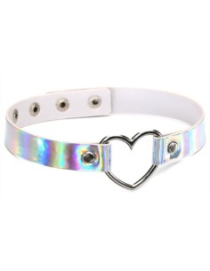 Ras de cou Heart Laser Blanc argenté