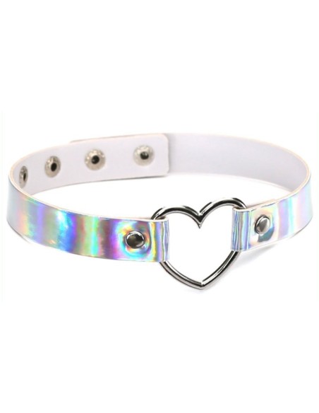 Ras de cou Heart Laser Blanc argenté Ras de cou Heart Laser Blanc argenté