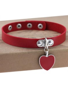 Ras de cou Punk Heart Rouge