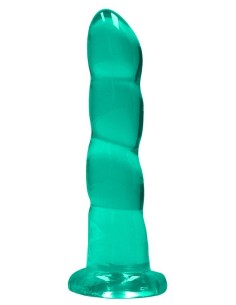 Gode Twist Crystal RealRock 16 x 4cm Vert
