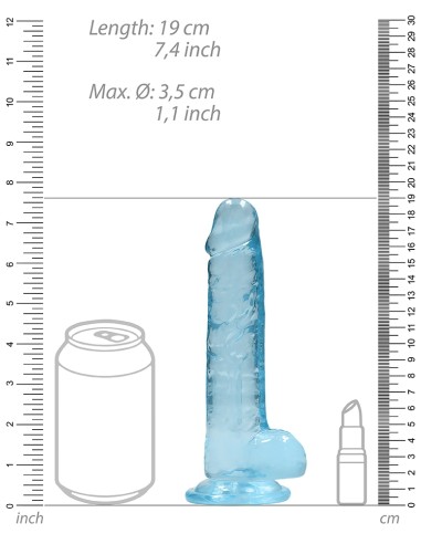 Gode Crystal Clear 14 x 3.5cm Bleu