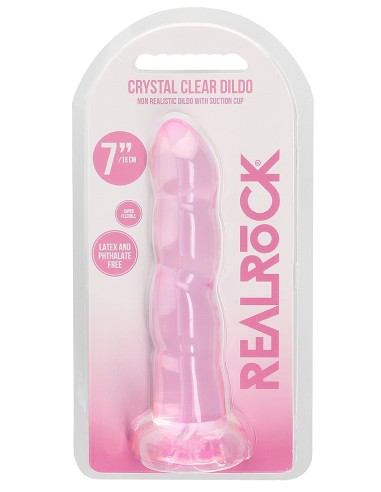 Gode Twist Crystal RealRock 16 x 4cm Rose