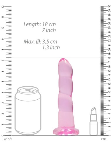 Gode Twist Crystal RealRock 16 x 4cm Rose