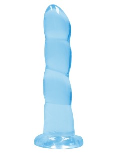 Gode Twist Crystal RealRock 16 x 4cm Bleu