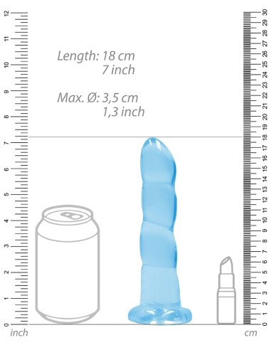 Gode Twist Crystal RealRock 16 x 4cm Bleu