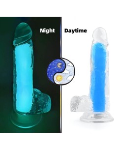 Gode phosphorescent Color Glow 15 x 4.5cm Bleu