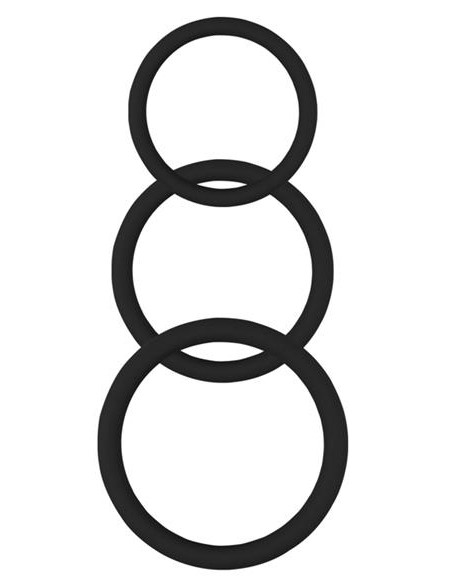 Lot de 3 cockrings Silicone Magnum Force Noir