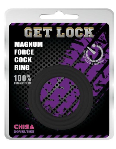 Lot de 3 cockrings Silicone Magnum Force Noir