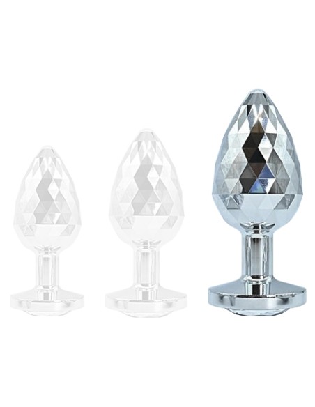 Plug Bijou IKONIK DIAMOND L 8 x 4 cm Argent