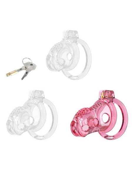 Cage de Chasteté Silicone LOCK HOLE L 8.5 x 4cm Rose