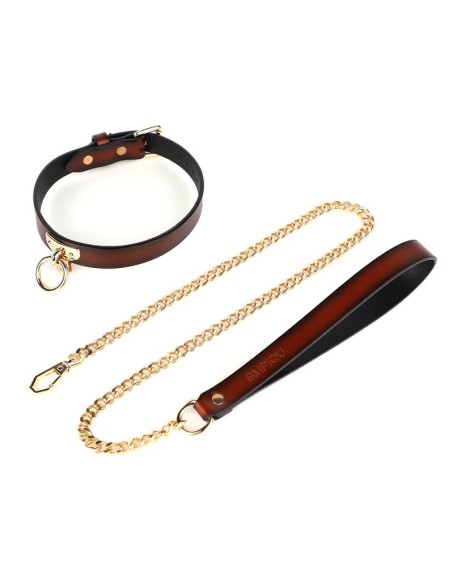 Collier-Laisse Tee Ring Marron