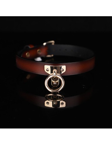 Collier-Laisse Tee Ring Marron