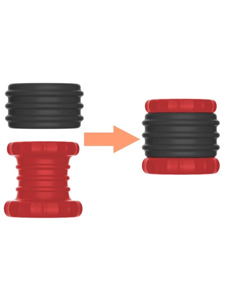 Ballstretcher Soqlo 35 mm - Hauteur 5 cm Noir-Rouge