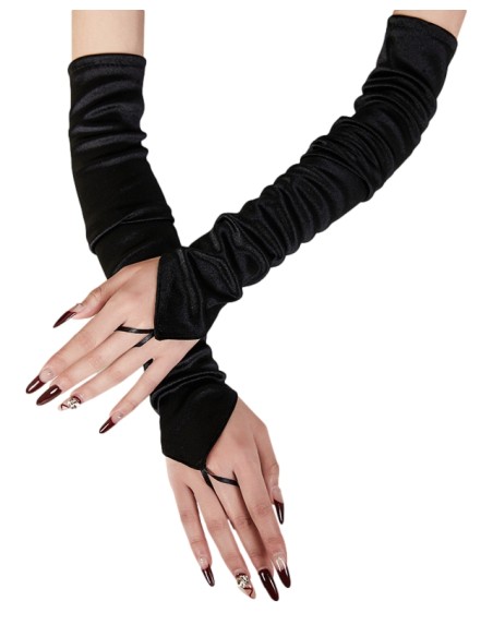 Mitaines Longues Shiny Gloves Noires Mitaines Longues Shiny Gloves Noires