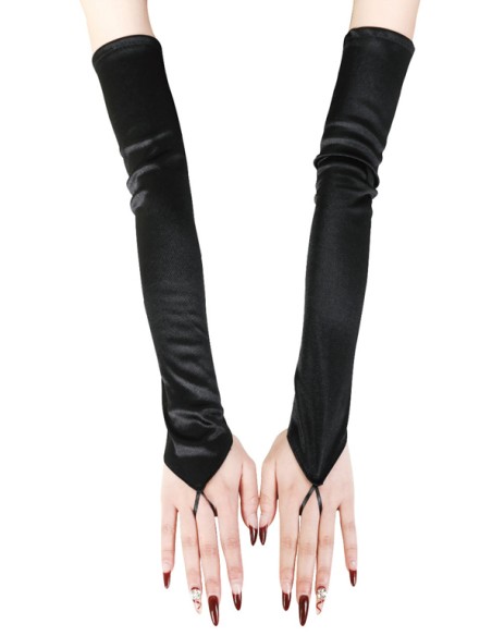 Mitaines Longues Shiny Gloves Noires Mitaines Longues Shiny Gloves Noires