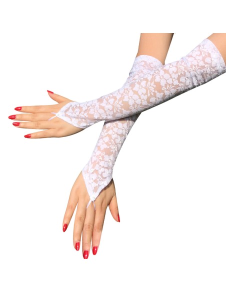 Mitaines Longues NESSA Blanches