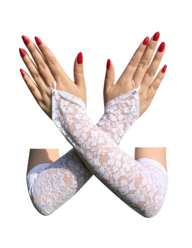 Mitaines Longues NESSA Blanches