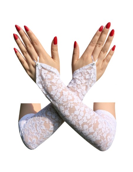 Mitaines Longues NESSA Blanches