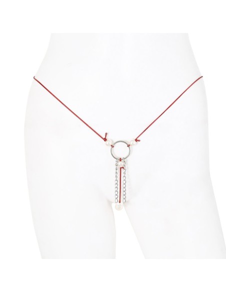 String avec Perles Garcia Rouge