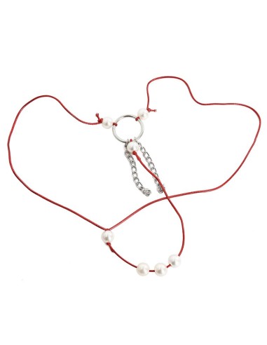String avec Perles Garcia Rouge