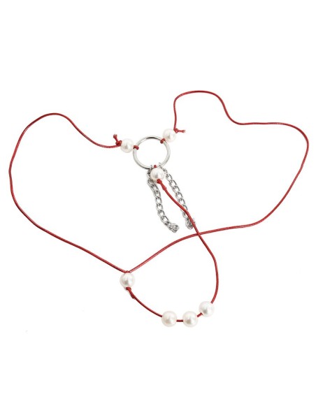 String avec Perles Garcia Rouge
