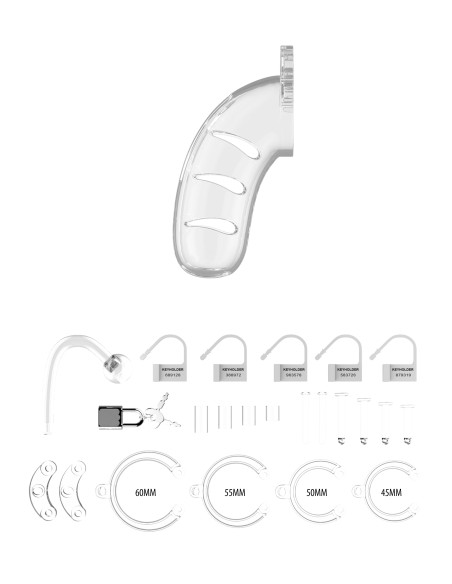 Cage de chasteté avec plug ManCage Modèle 11 11 x 3.5 cm Transparente