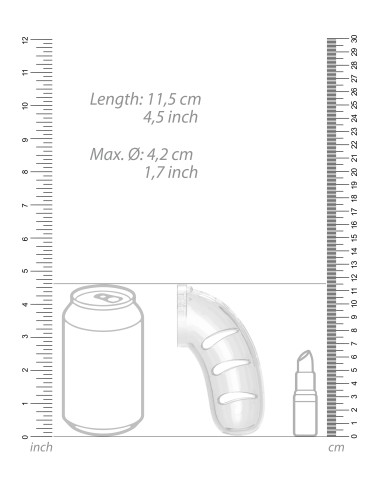 Cage de chasteté avec plug ManCage Modèle 11 11 x 3.5 cm Transparente