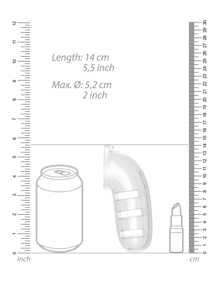 Cage de chasteté avec Plug ManCage Modèle 12 13 x 4.5 cm Transparente
