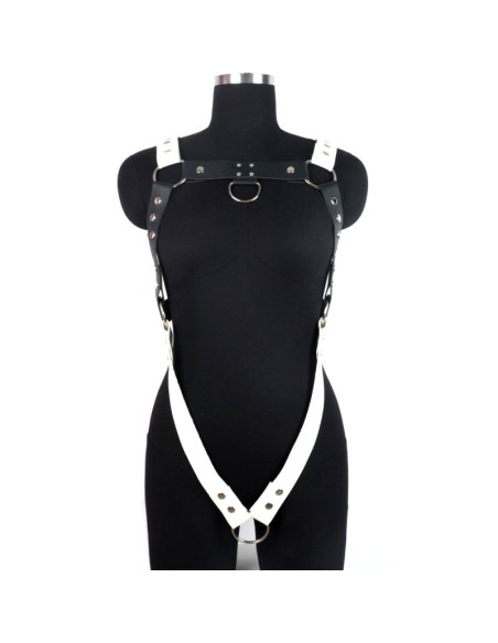 Harnais Bicolore avec Anneau Pénien Bikharness Noir et Blanc Harnais Bicolore avec Anneau Pénien Bikharness Noir et Blanc