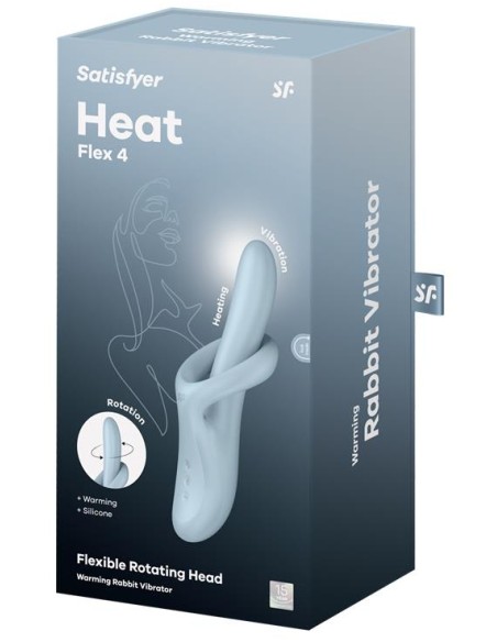 Vibro Rabbit Heat Flex 4 Bleu
