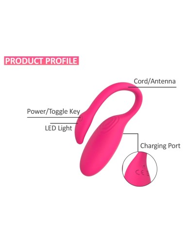 Oeuf Vibrant Flamingo avec Contrôle à distance 7.2 x 3 cm