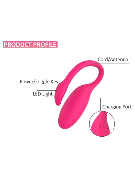 Oeuf Vibrant Flamingo avec Contrôle à distance 7.2 x 3 cm