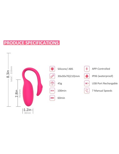 Oeuf Vibrant Flamingo avec Contrôle à distance 7.2 x 3 cm