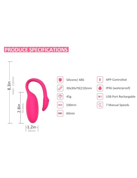 Oeuf Vibrant Flamingo avec Contrôle à distance 7.2 x 3 cm