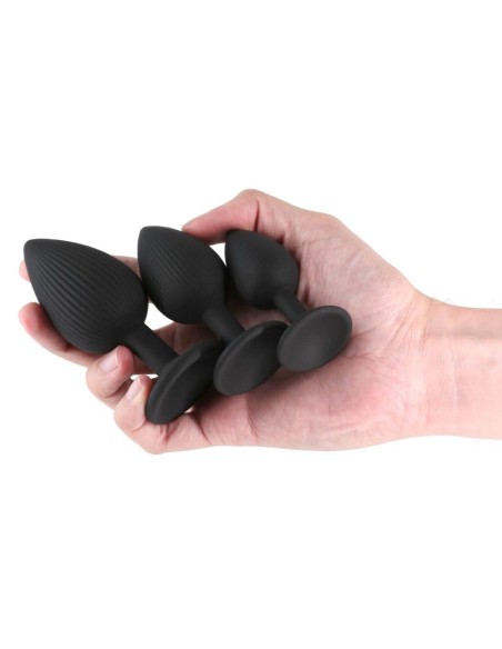 Lot de 3 Plugs Triple Ace Noirs Lot de 3 Plugs Triple Ace Noirs