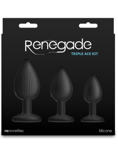 Lot de 3 Plugs Triple Ace Noirs