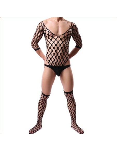 Combi Filet avec Chaussettes Noir